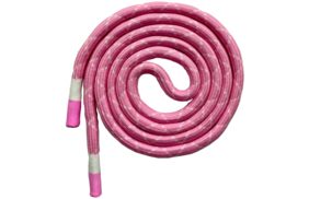 шнур круглый с декор. наконечником розовый/белый диаметр 1см (длина 130см) купить по цене 110 руб для домашнего шитья - в интернет-магазине Веллтекс | 