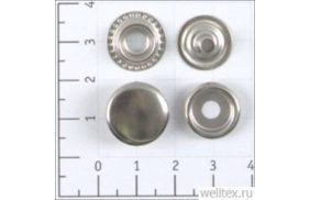 кнопка №61 цв никель нерж 15мм (уп ок.720шт) кл-04 strong купить по цене 10.98 руб - в интернет-магазине Веллтекс | 