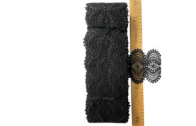 кружево гипюр 100мм цв черный (уп 19,2м) 8591 – товары для шитья дома купить в Веллтекс | 